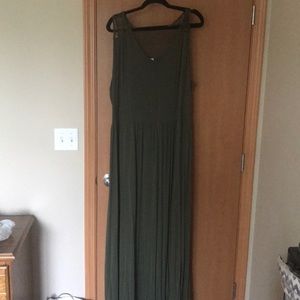 Olive green maxi dress